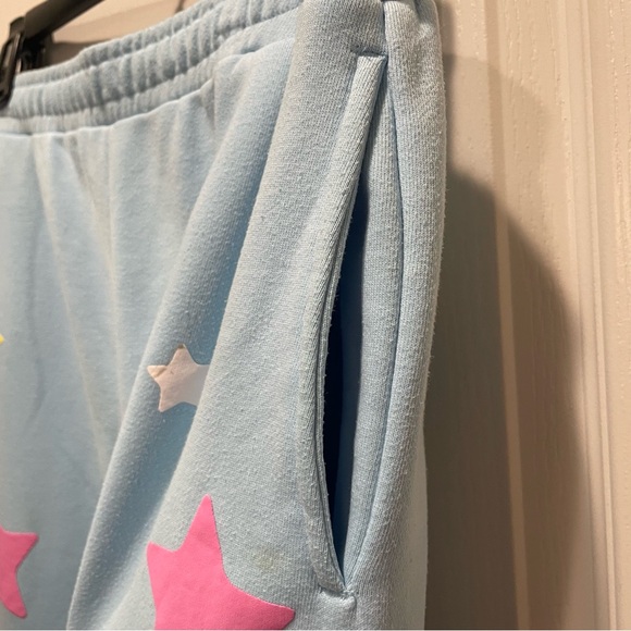 Sanrio x Dumbgood Cinnamoroll Blue Sweatpants Sz L Lounge Kawaii Exercise (Read) - Picture 6 of 8